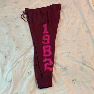 Maroon Joggers with Pink Numbers 1982